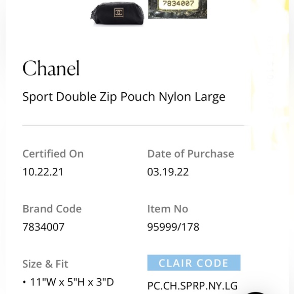 Chanel Sport Double Zip Nylon Pouch Large - Picture 5 of 6